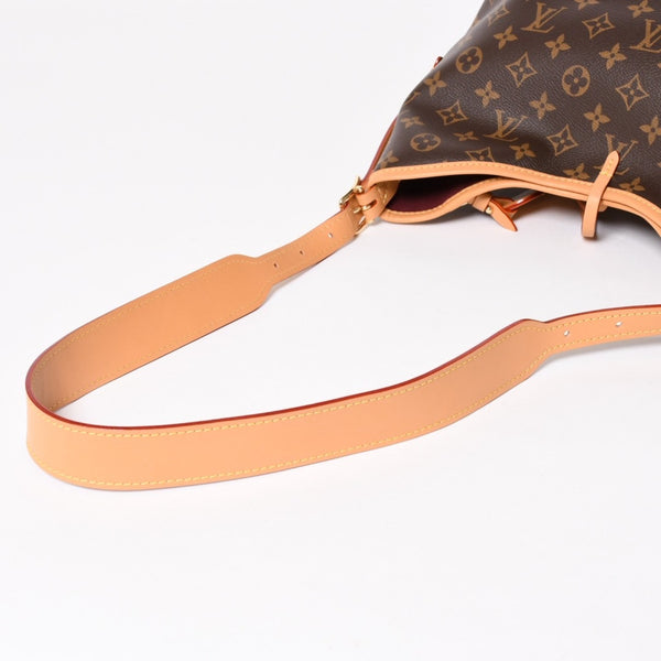 LOUIS VUITTON Carryall NM PM One Shoulder Bag M46203 Monogram Brown PVC Leather Tanned Leather Gold Hardware Good Condition Used 4a004903
