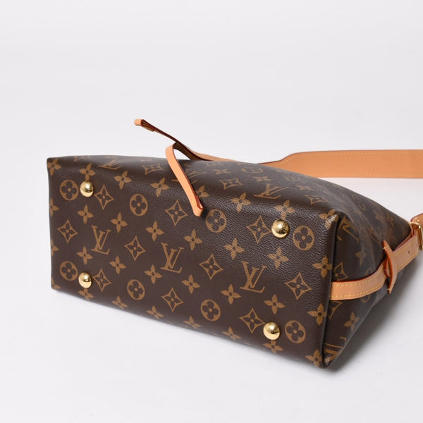 LOUIS VUITTON Carryall NM PM One Shoulder Bag M46203 Monogram Brown PVC Leather Tanned Leather Gold Hardware Good Condition Used 4a004903