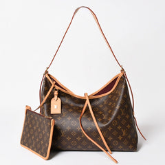 Very Good Condition LOUIS VUITTON Carryall NM MM Tote Bag M46197 Monogram Brown PVC Leather Tanned Leather Gold Hardware Used 4a004884