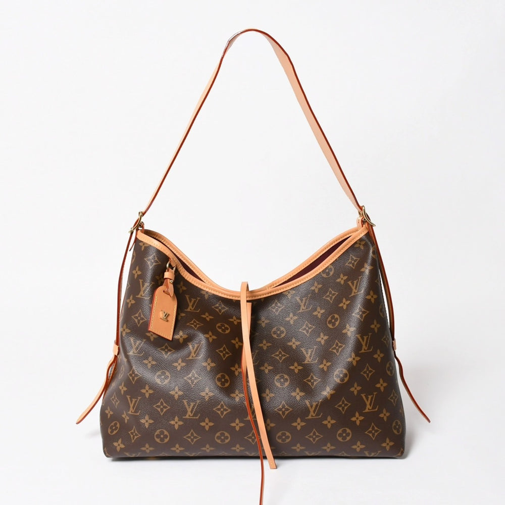 極美品 LOUIS VUITTON ルイヴィトン キャリーオールNM MM トートバッグ M46197 モノグラム ブラウン PVC レザー ヌメ革 ゴールド金具 中古 4a004884