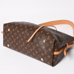 Very Good Condition LOUIS VUITTON Carryall NM MM Tote Bag M46197 Monogram Brown PVC Leather Tanned Leather Gold Hardware Used 4a004884