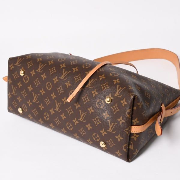 Very Good Condition LOUIS VUITTON Carryall NM MM Tote Bag M46197 Monogram Brown PVC Leather Tanned Leather Gold Hardware Used 4a004884