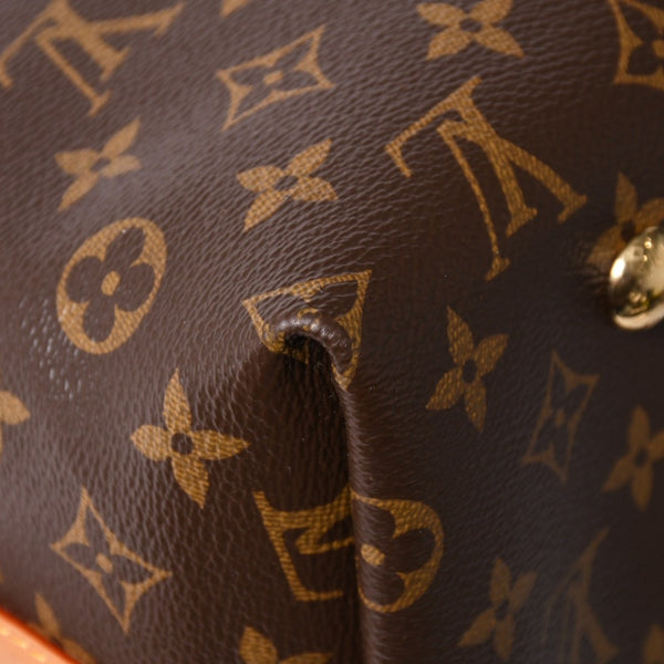 Very Good Condition LOUIS VUITTON Carryall NM MM Tote Bag M46197 Monogram Brown PVC Leather Tanned Leather Gold Hardware Used 4a004884
