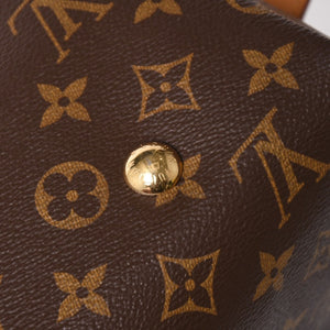 Very Good Condition LOUIS VUITTON Carryall NM MM Tote Bag M46197 Monogram Brown PVC Leather Tanned Leather Gold Hardware Used 4a004884