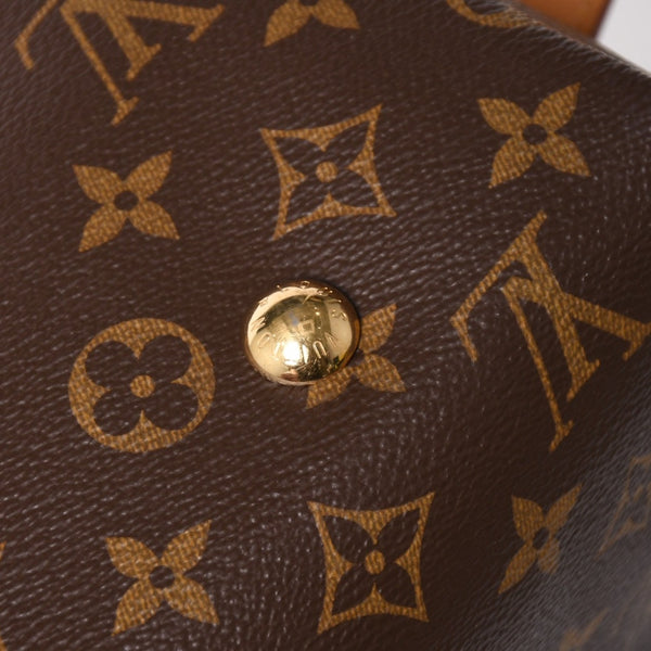 Very Good Condition LOUIS VUITTON Carryall NM MM Tote Bag M46197 Monogram Brown PVC Leather Tanned Leather Gold Hardware Used 4a004884