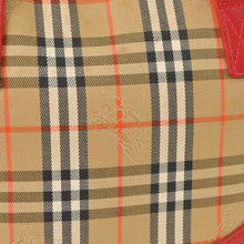 画像をギャラリービューアに読み込む, BURBERRY バーバリー ハンドバッグ ノバチェック キャンバス レザー レッド マルチカラー ゴールド金具 美品 中古 4a004895