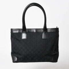 極美品 GUCCI グッチ ハンドバッグ トートバッグ GGキャンバス レザー 33890 ブラック ゴールド金具 中古 4a004897