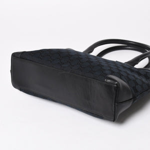 極美品 GUCCI グッチ ハンドバッグ トートバッグ GGキャンバス レザー 33890 ブラック ゴールド金具 中古 4a004897