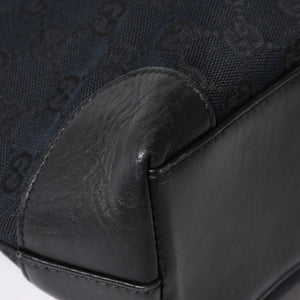 極美品 GUCCI グッチ ハンドバッグ トートバッグ GGキャンバス レザー 33890 ブラック ゴールド金具 中古 4a004897