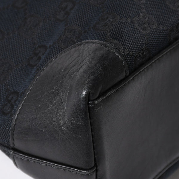 極美品 GUCCI グッチ ハンドバッグ トートバッグ GGキャンバス レザー 33890 ブラック ゴールド金具 中古 4a004897