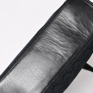 極美品 GUCCI グッチ ハンドバッグ トートバッグ GGキャンバス レザー 33890 ブラック ゴールド金具 中古 4a004897