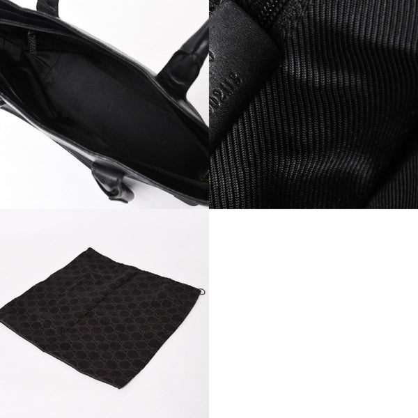 極美品 GUCCI グッチ ハンドバッグ トートバッグ GGキャンバス レザー 33890 ブラック ゴールド金具 中古 4a004897