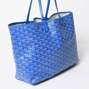 GOYARD Saint Louis PM PVC Leather Tote Bag Handbag Pouch Blue Good Condition Used 4a005081