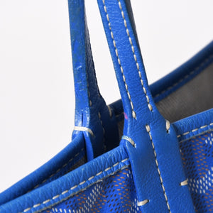 GOYARD Saint Louis PM PVC Leather Tote Bag Handbag Pouch Blue Good Condition Used 4a005081