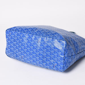 GOYARD Saint Louis PM PVC Leather Tote Bag Handbag Pouch Blue Good Condition Used 4a005081