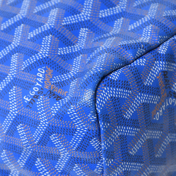 GOYARD Saint Louis PM PVC Leather Tote Bag Handbag Pouch Blue Good Condition Used 4a005081