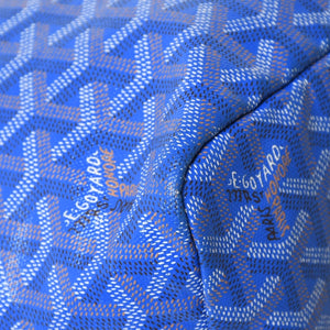 GOYARD Saint Louis PM PVC Leather Tote Bag Handbag Pouch Blue Good Condition Used 4a005081