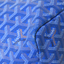 画像をギャラリービューアに読み込む, GOYARD ゴヤール サン・ルイPM PVC レザー トートバッグ ハンドバッグ ポーチ ブルー 美品 中古 4a005081