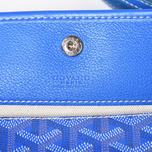 GOYARD Saint Louis PM PVC Leather Tote Bag Handbag Pouch Blue Good Condition Used 4a005081