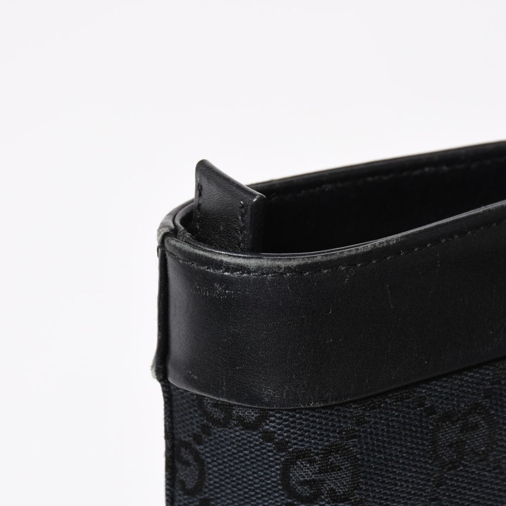 Very good condition GUCCI Gucci handbag tote bag GG canvas leather 33890 black gold hardware used 4a004897