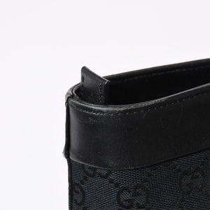 極美品 GUCCI グッチ ハンドバッグ トートバッグ GGキャンバス レザー 33890 ブラック ゴールド金具 中古 4a004897
