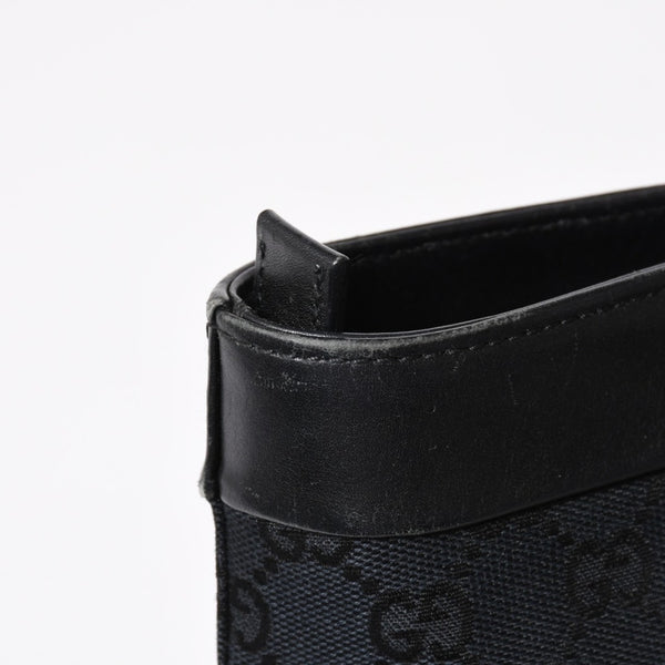 極美品 GUCCI グッチ ハンドバッグ トートバッグ GGキャンバス レザー 33890 ブラック ゴールド金具 中古 4a004897