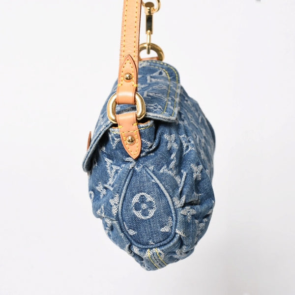 Very good condition LOUIS VUITTON Mini Pretty One Shoulder Bag M95050 Monogram Denim Indigo Blue Used 4a005017