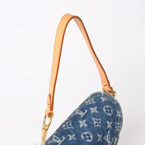Very good condition LOUIS VUITTON Mini Pretty One Shoulder Bag M95050 Monogram Denim Indigo Blue Used 4a005017