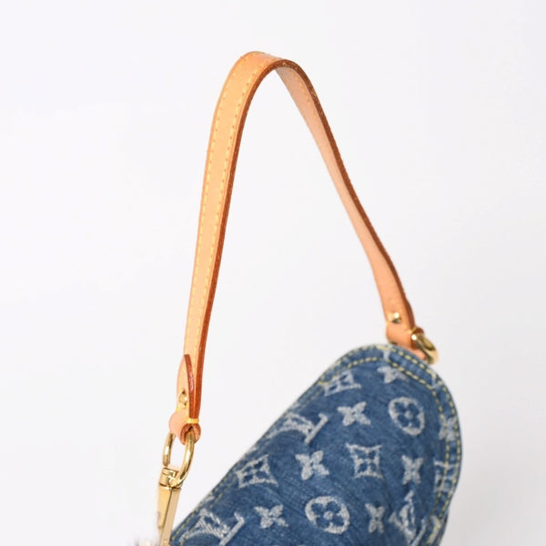 Very good condition LOUIS VUITTON Mini Pretty One Shoulder Bag M95050 Monogram Denim Indigo Blue Used 4a005017