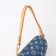 画像をギャラリービューアに読み込む, 極美品 LOUIS VUITTON ルイヴィトン ミニプリーティ ワンショルダーバッグ M95050 モノグラム デニム インディゴブルー 中古 4a005017