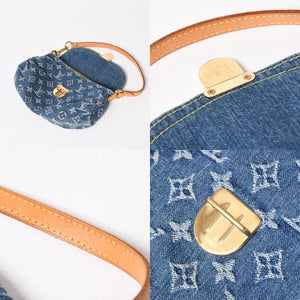Very good condition LOUIS VUITTON Mini Pretty One Shoulder Bag M95050 Monogram Denim Indigo Blue Used 4a005017