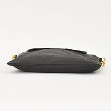 画像をギャラリービューアに読み込む, 極美品 PRADA プラダ リボン ショルダーバッグ トライアングルロゴ BT0659 ナイロン ブラック ゴールド金具 中古 4a004898