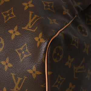Very Good Condition LOUIS VUITTON Monogram Keepall 45 Boston Bag M41428 Monogram Canvas Tanned Leather Brown Gold Hardware Used 4a004900