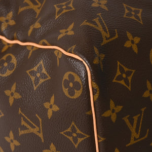 Very Good Condition LOUIS VUITTON Monogram Keepall 45 Boston Bag M41428 Monogram Canvas Tanned Leather Brown Gold Hardware Used 4a004900
