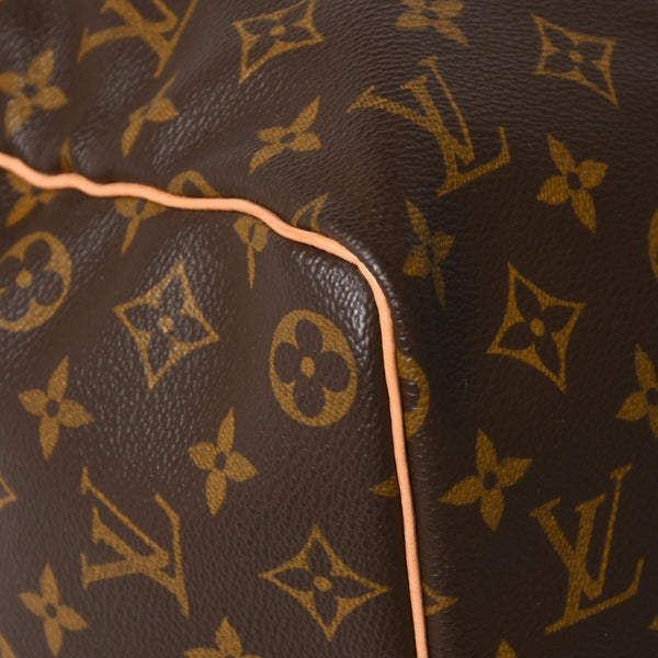 Very Good Condition LOUIS VUITTON Monogram Keepall 45 Boston Bag M41428 Monogram Canvas Tanned Leather Brown Gold Hardware Used 4a004900