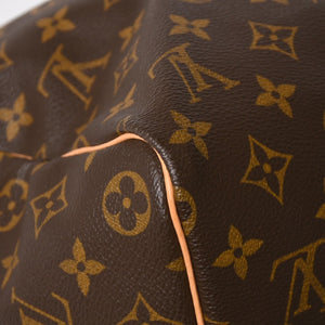 Very Good Condition LOUIS VUITTON Monogram Keepall 45 Boston Bag M41428 Monogram Canvas Tanned Leather Brown Gold Hardware Used 4a004900