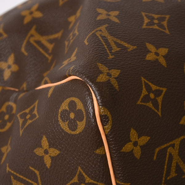 Very Good Condition LOUIS VUITTON Monogram Keepall 45 Boston Bag M41428 Monogram Canvas Tanned Leather Brown Gold Hardware Used 4a004900
