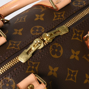 Very Good Condition LOUIS VUITTON Monogram Keepall 45 Boston Bag M41428 Monogram Canvas Tanned Leather Brown Gold Hardware Used 4a004900