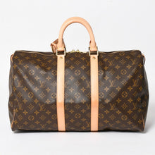 Load image into Gallery viewer, 極美品 LOUIS VUITTON ルイヴィトン モノグラム キーポル45 ボストンバッグ M41428 モノグラムキャンバス ヌメ革 ブラウン ゴールド金具 中古 4a004900