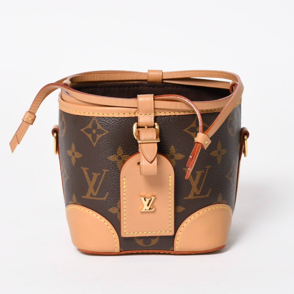 LOUIS VUITTON Noe Purse Shoulder Bag M57099 Monogram Canvas Tanned Leather Brown Drawstring Type Gold Hardware Out of Print Good Condition Used 4a005088