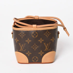 LOUIS VUITTON ルイヴィトン ノエパース ショルダーバッグ M57099 モノグラムキャンバス ヌメ革 ブラウン 巾着型 ゴールド金具 廃盤 美品 中古 4a005088