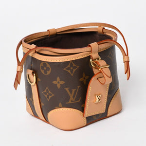 LOUIS VUITTON ルイヴィトン ノエパース ショルダーバッグ M57099 モノグラムキャンバス ヌメ革 ブラウン 巾着型 ゴールド金具 廃盤 美品 中古 4a005088