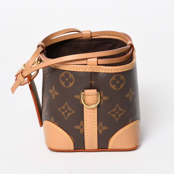LOUIS VUITTON ルイヴィトン ノエパース ショルダーバッグ M57099 モノグラムキャンバス ヌメ革 ブラウン 巾着型 ゴールド金具 廃盤 美品 中古 4a005088