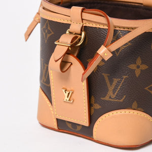 LOUIS VUITTON ルイヴィトン ノエパース ショルダーバッグ M57099 モノグラムキャンバス ヌメ革 ブラウン 巾着型 ゴールド金具 廃盤 美品 中古 4a005088