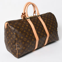 Load image into Gallery viewer, 極美品 LOUIS VUITTON ルイヴィトン モノグラム キーポル45 ボストンバッグ M41428 モノグラムキャンバス ヌメ革 ブラウン ゴールド金具 中古 4a004900