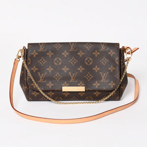 Like new LOUIS VUITTON Favorite MM Handbag Shoulder Bag 2WAY Monogram M40718 Brown Used 4a003928