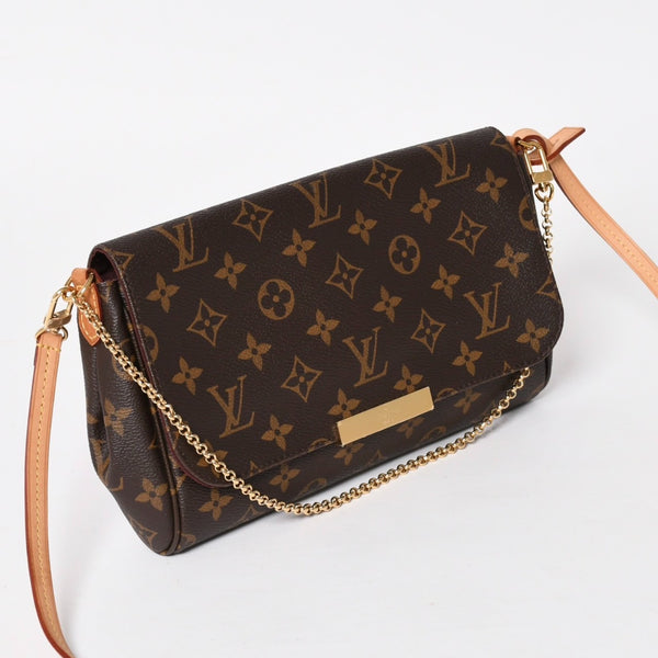 Like new LOUIS VUITTON Favorite MM Handbag Shoulder Bag 2WAY Monogram M40718 Brown Used 4a003928