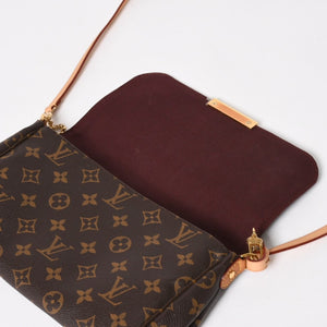 Like new LOUIS VUITTON Favorite MM Handbag Shoulder Bag 2WAY Monogram M40718 Brown Used 4a003928
