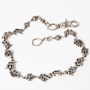 CHROME HEARTS クロムハーツ スペルアウト ウォレットチェーン ロング 1クリップ 重量181.37g シルバー925 全長約59cm 美品 中古 4a005034