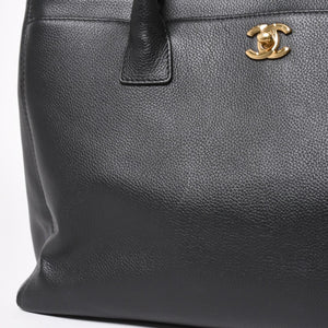 Very Good Condition CHANEL Executive Tote Bag 2WAY Bag A15206 18th Series Coco Mark Caviar Skin Used 4a005119